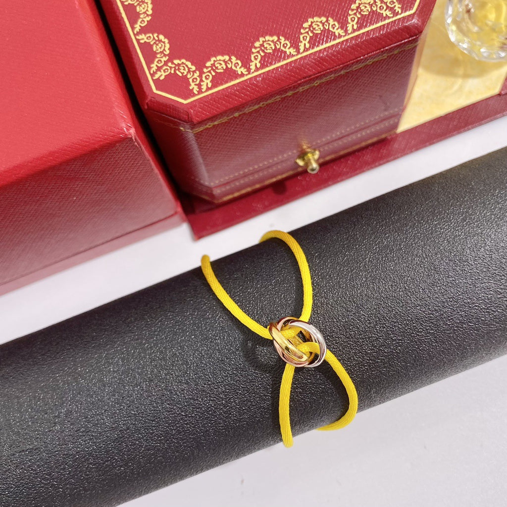 Three-ring colored hand rope New Year's gift couple lucky red bracelet for male girlfriend