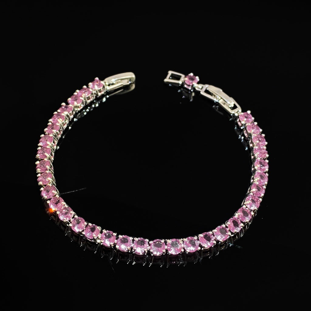 Party Queen Shine 3A Zircon 4mm Round Diamond Claw Chain Bracelet