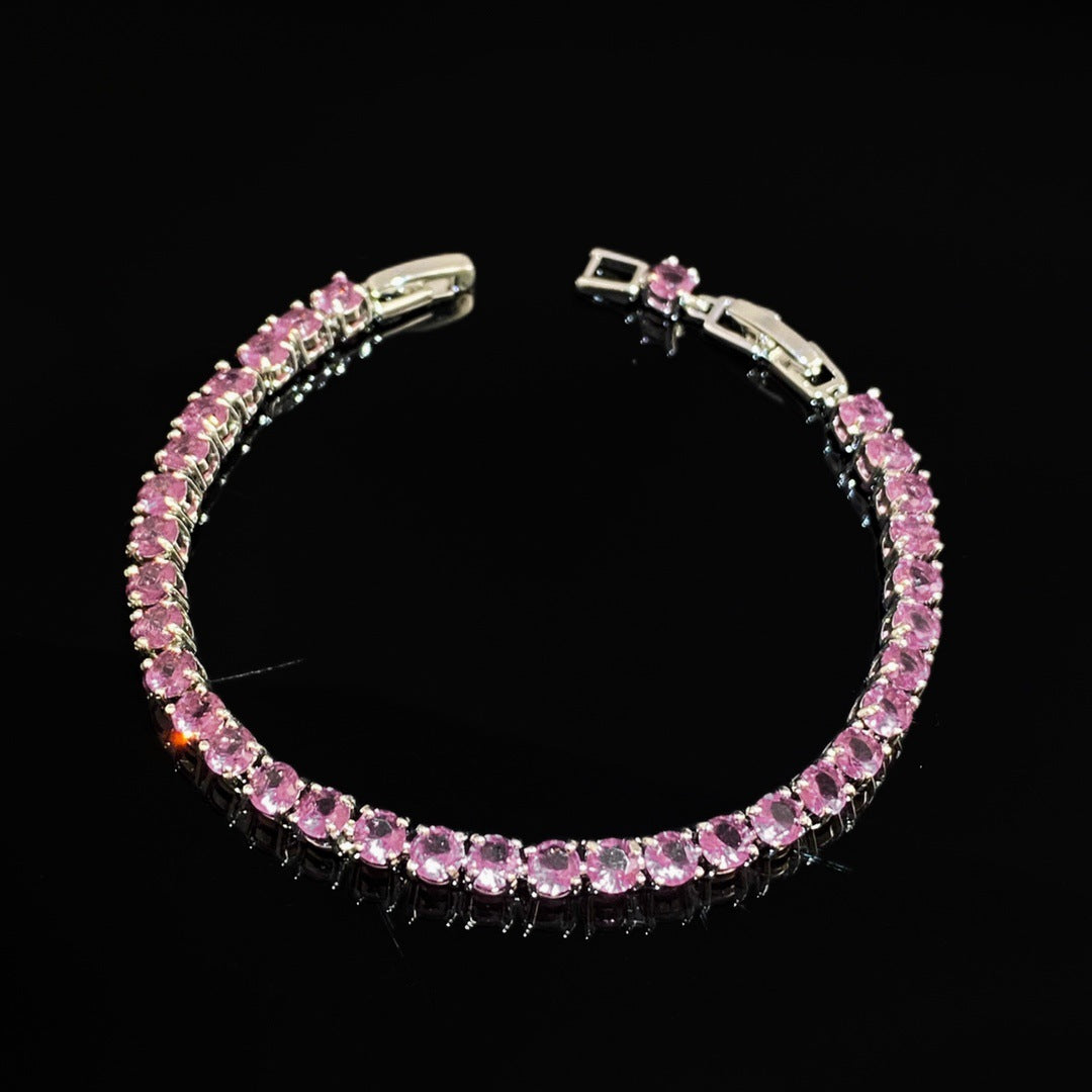 Party Queen Shine 3A Zircon 4mm Round Diamond Claw Chain Bracelet