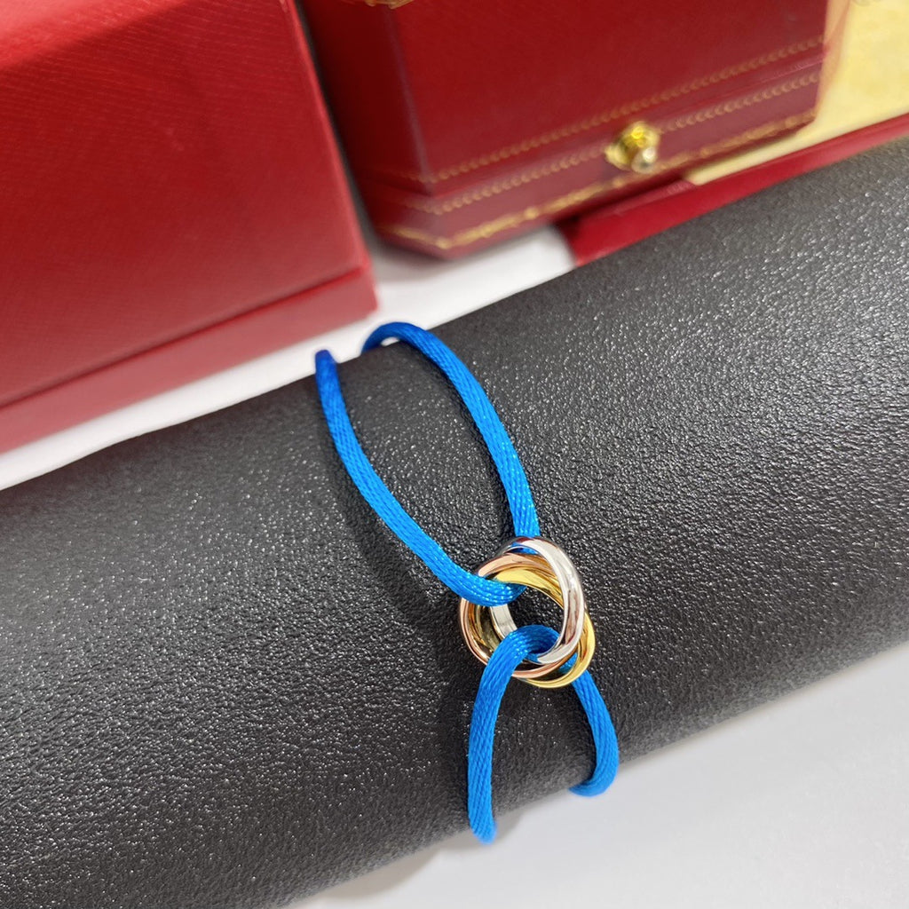 Three-ring colored hand rope New Year's gift couple lucky red bracelet for male girlfriend