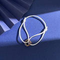 Glossy square small three-ring three-color ring hand rope bracelet simple and versatile couple style interlocking new jewelry